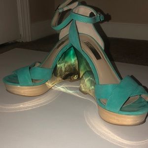 Turquoise heels
